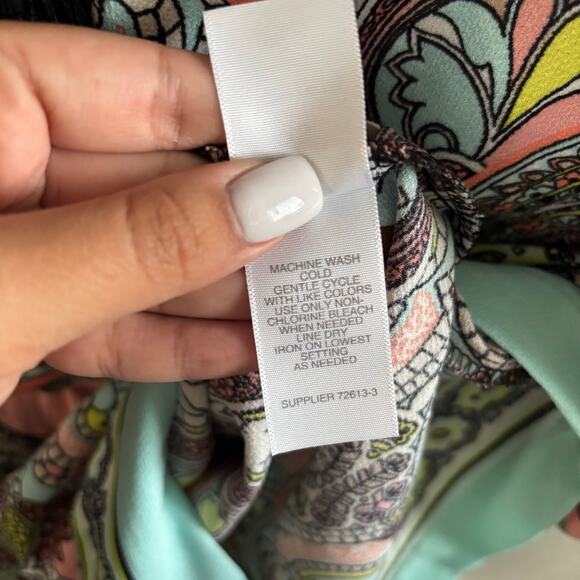 Bisou Bisou Paisley Print Romper Tassle Detail Summer Vacation Women's Size XS - Picture 9 of 11